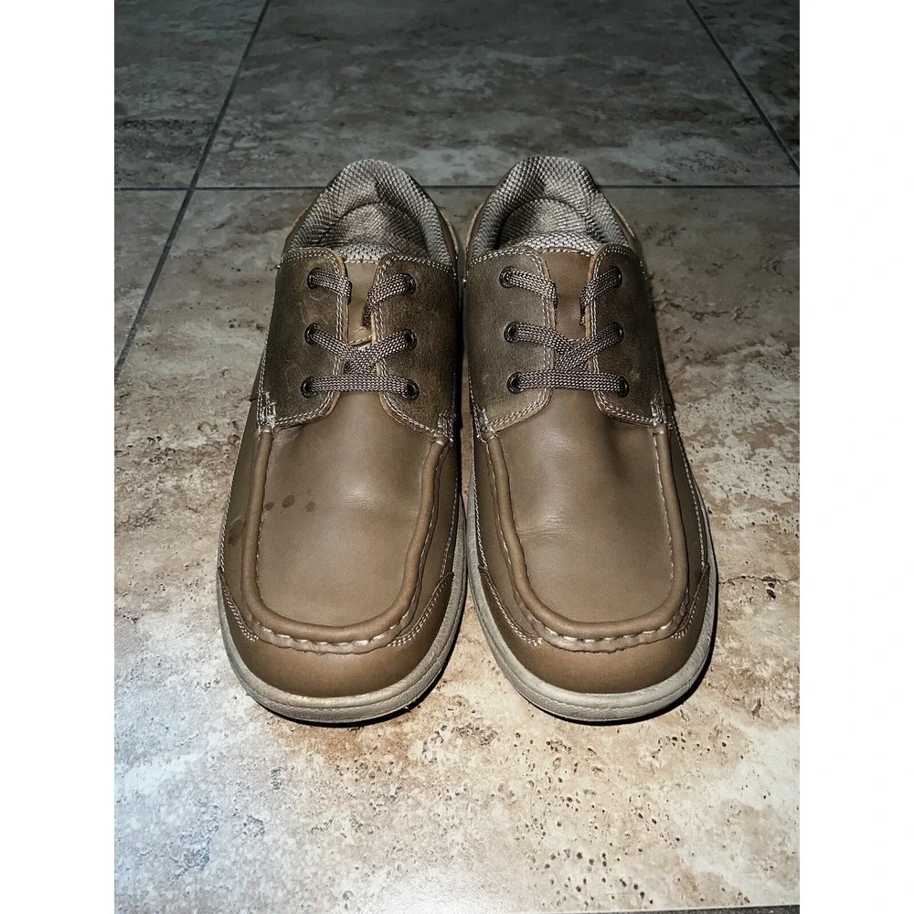 Mens Orthofeet Baton Orthotic Therapeutic Brown Leather Moc Boat Shoes 10 2E EE